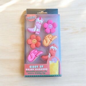 NEW Drinking Buddies Giddy Up Drink Markers Western Cowboy Boot Hat Novelty